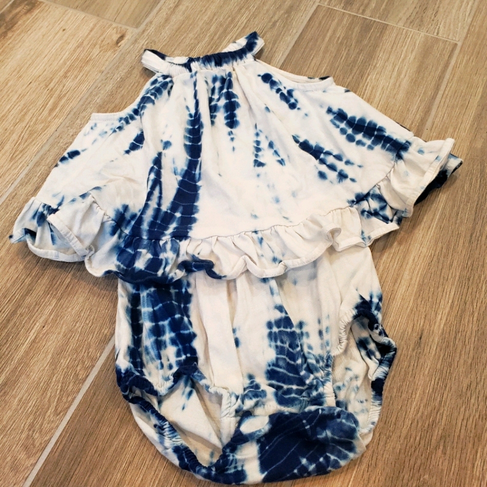 Ralph Lauren tie dye onsie 6mo navy & white